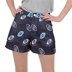 Eyes Evil Eye Blue Pattern Design Ripstop Shorts by artworkshop