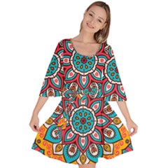 Mandala Spirit Velour Kimono Dress by zappwaits