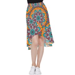 Mandala Spirit Frill Hi Low Chiffon Skirt by zappwaits