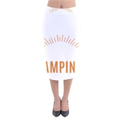 I Love Camping Velvet Midi Pencil Skirt by PFashionArt