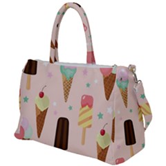 Cute-pink-ice-cream-and-candy-seamless-pattern-vector Duffel Travel Bag by nate14shop