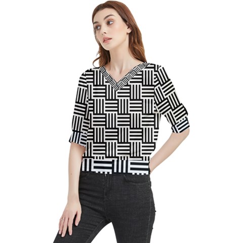 Basket Quarter Sleeve Blouse by nateshop