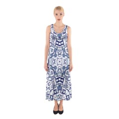 Blue-design Sleeveless Maxi Dress by nateshop