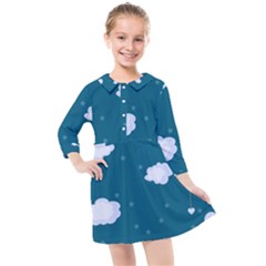 Clouds Kids  Quarter Sleeve Shirt Dress by nateshop