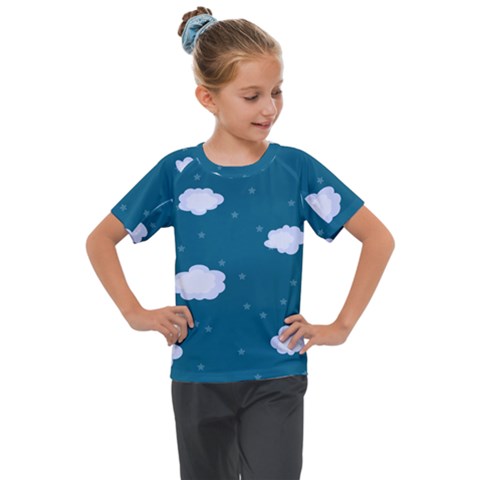 Clouds Kids  Mesh Piece Tee by nateshop