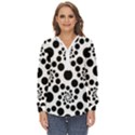 Dot Zip Up Long Sleeve Blouse View1