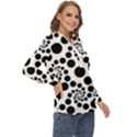 Dot Zip Up Long Sleeve Blouse View3