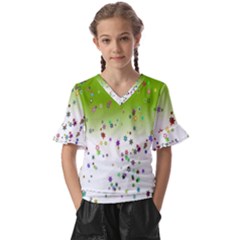 Effect Kids  V-neck Horn Sleeve Blouse by nateshop