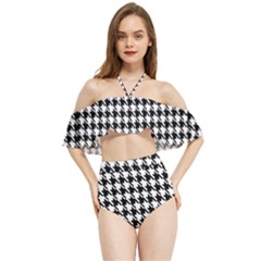 Houndstooth Halter Flowy Bikini Set  by nateshop