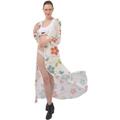  Background Colorful Floral Flowers Maxi Chiffon Beach Wrap by artworkshop