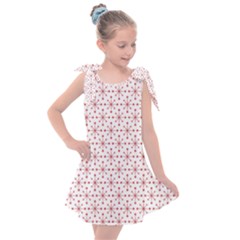 Pattern Christmas Pattern Red Stars Kids  Tie Up Tunic Dress by Sapixe