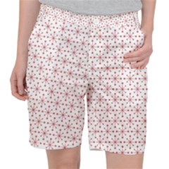 Pattern Christmas Pattern Red Stars Pocket Shorts by Sapixe