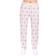 Pattern Christmas Pattern Red Stars Women Velvet Drawstring Pants by Sapixe