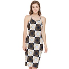 Illustration Checkered Pattern Decoration Bodycon Cross Back Summer Dress by Sapixe