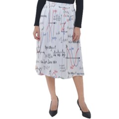 Math Formula Pattern Classic Velour Midi Skirt  by Sapixe