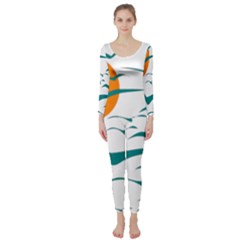 Sunset Glow Sun Bird Long Sleeve Catsuit by Sapixe