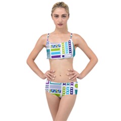 Peacock Pattern Layered Top Bikini Set by Sapixe