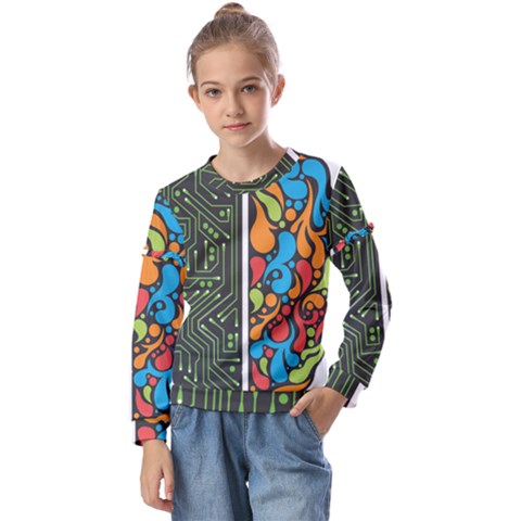 Maintaining Physical Brain Kids  Long Sleeve Tee With Frill  by Sapixe