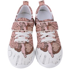 Cerebrum Human Structure Cartoon Human Brain Women s Velcro Strap Shoes by Sapixe