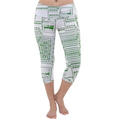 Circuit Board Capri Yoga Leggings by Sapixe