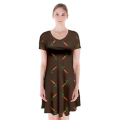 Carrots Short Sleeve V-neck Flare Dress by nateshop