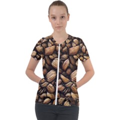 Coffe Short Sleeve Zip Up Jacket by nateshop