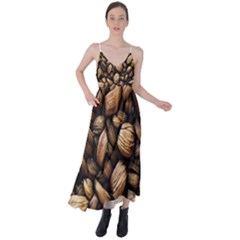 Coffe Tie Back Maxi Dress by nateshop