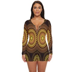 Fractal Long Sleeve Boyleg Swimsuit by nateshop