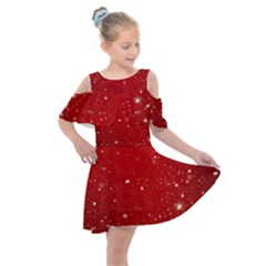 Background-star-red Kids  Shoulder Cutout Chiffon Dress by nateshop