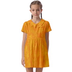 Background-yellow Kids  Asymmetric Collar Dress by nateshop