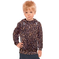 Coffee Beans Food Texture Kids  Hooded Pullover by artworkshop