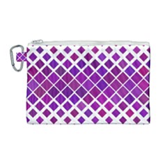 Pattern-box Purple White Canvas Cosmetic Bag (large) by nateshop