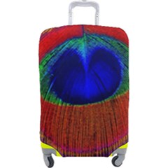 Red Peacock Plumage Fearher Bird Pattern Luggage Cover (large) by Wegoenart