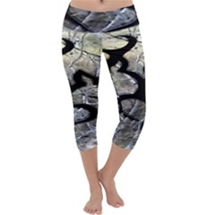 Black Love Browning Deer Camo Capri Yoga Leggings by Jancukart