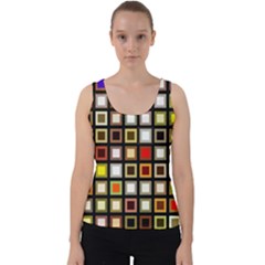 Squares-colorful-texture-modern-art Velvet Tank Top by Jancukart