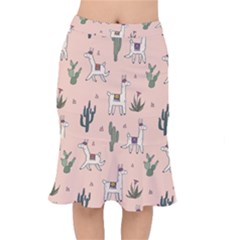 Llamas Pattern Short Mermaid Skirt by Jancukart
