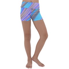 Wave Abstract Texture Design Kids  Lightweight Velour Yoga Shorts by Amaryn4rt