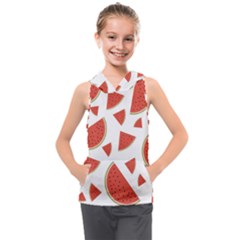 Watermelons Fruits Tropical Fruits Kids  Sleeveless Hoodie by Amaryn4rt