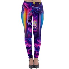 Purple Drawing Digital Art Lightweight Velour Leggings by Amaryn4rt