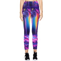 Purple Drawing Digital Art Pocket Leggings  by Amaryn4rt