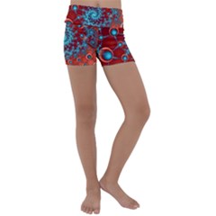 Fractal Pattern Background Kids  Lightweight Velour Yoga Shorts by Amaryn4rt