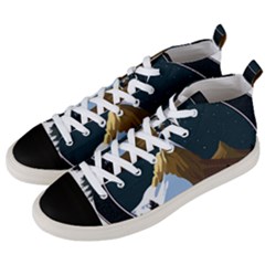 Mountains Forest Moon Stars View Men s Mid-top Canvas Sneakers by Wegoenart