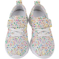 Flowery Floral Abstract Decorative Ornamental Kids  Velcro Strap Shoes by artworkshop