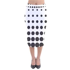 Halftone Pattern Dot Modern Retro Texture Circle Velvet Midi Pencil Skirt by artworkshop