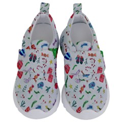 New Year Christmas Winter Watercolor Kids  Velcro No Lace Shoes by artworkshop