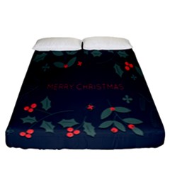 Merry Christmas Holiday Pattern  Fitted Sheet (california King Size) by artworkshop