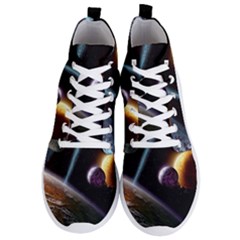 Planets In Space Men s Lightweight High Top Sneakers by Sapixe