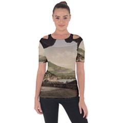 Ponale Road, Garda, Italy  Shoulder Cut Out Short Sleeve Top by ConteMonfrey