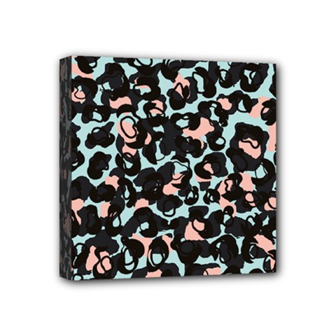 Blue And Pink Jaguar Dots Leopard Black And White Leopard Print Jaguar Dots Mini Canvas 4  X 4  (stretched) by ConteMonfrey