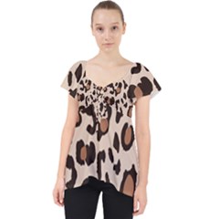 Leopard Jaguar Dots Lace Front Dolly Top by ConteMonfrey